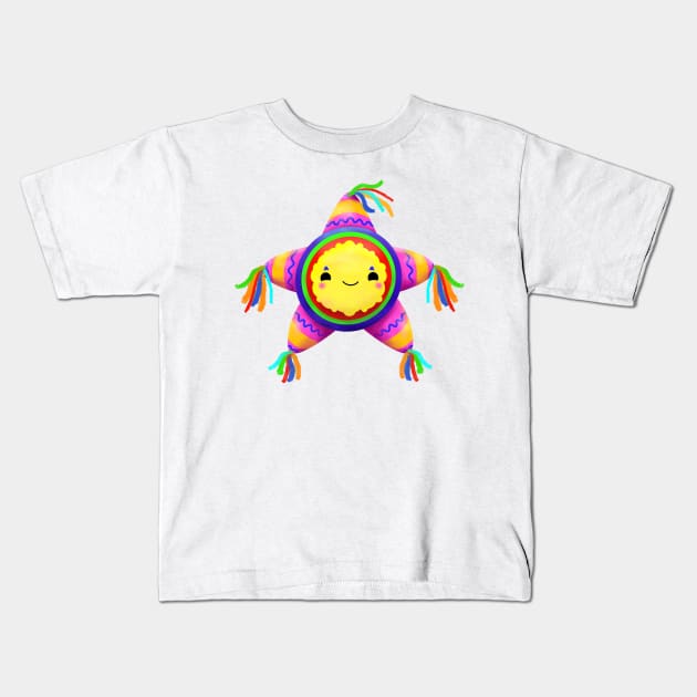 Cute Chibi Kawaii Piñata Feliz Cumpleanos Kids T-Shirt by Florentino